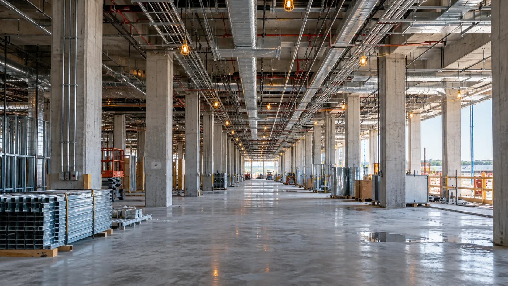 Illustrative unfinished industrial interior